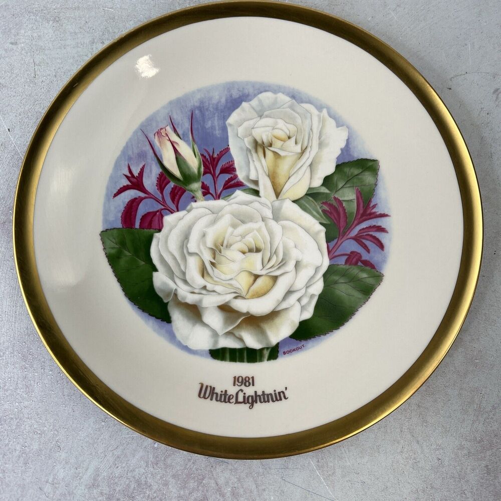 1981 WHITE LIGHTNIN' American Rose Society Plate 2594- 9800